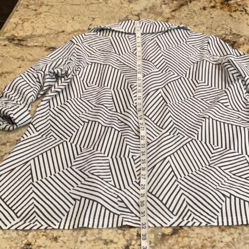 Joseph Ribkoff Black and White Striped Jacket - Picture 15 of 15